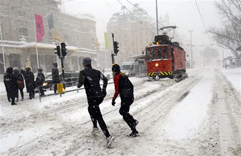 baltic blizzard disrupts travel across sweden cold strengthens across