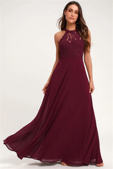 dance  evening burgundy lace maxi dress   burgundy bridesmaid dresses long lace maxi