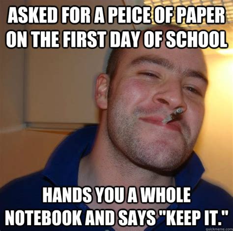 asked   peice  paper    day  school hands
