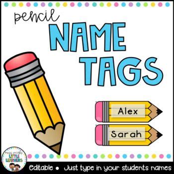 pencil  tags  pencil labels preschool names family