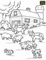 Coloring Pages Animal Farm Preschool Kids Animals Printable Colouring Barn Visit sketch template