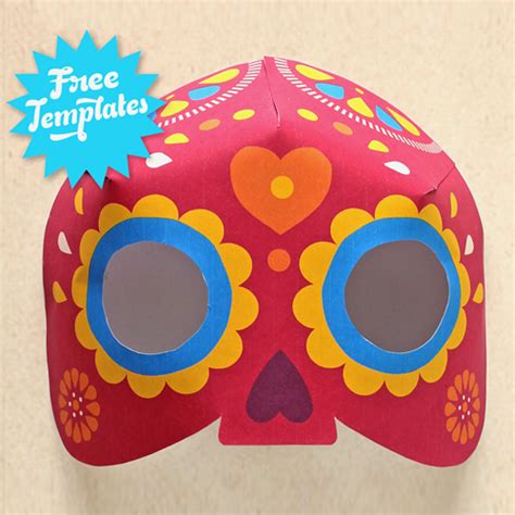de los muertos mask craft downloadable calavera mask templates