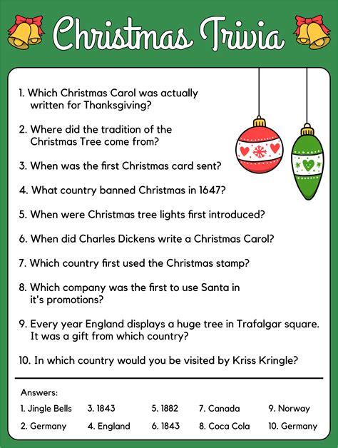 printable christmas trivia worksheets    printablee