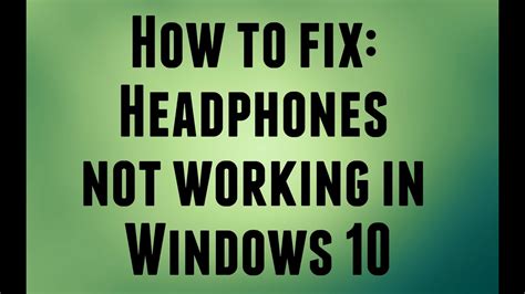 fix headphones  working  windows  youtube