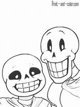 Coloring Pages Undertale Sans Papyrus Print Printable Color Template Frisk Getdrawings Getcolorings sketch template
