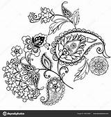 Malvorlage Ornamente Handgemalte Blume sketch template