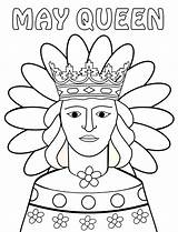 Queen May Colouring sketch template
