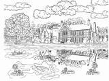 Coloring Pages Colouring Adults Scenery Beautiful Printable Nature Kids Adult Scene House Landscape Travel Intheplayroom Book Sheets Color Print Books sketch template