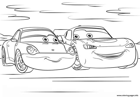 lightning mcqueen  sally  cars  disney coloring page printable