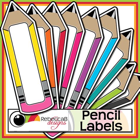 rebeccab designs  pencil labels clip art