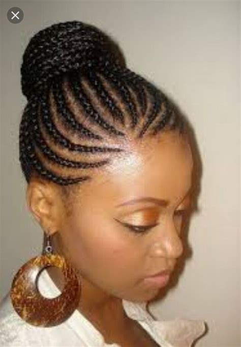 Braided Bun Updo African Hair Braiding Styles Hair Styles Natural