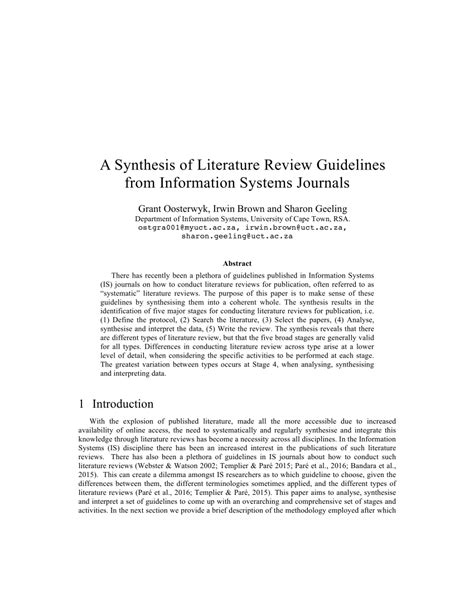 synthesis  review  related literature