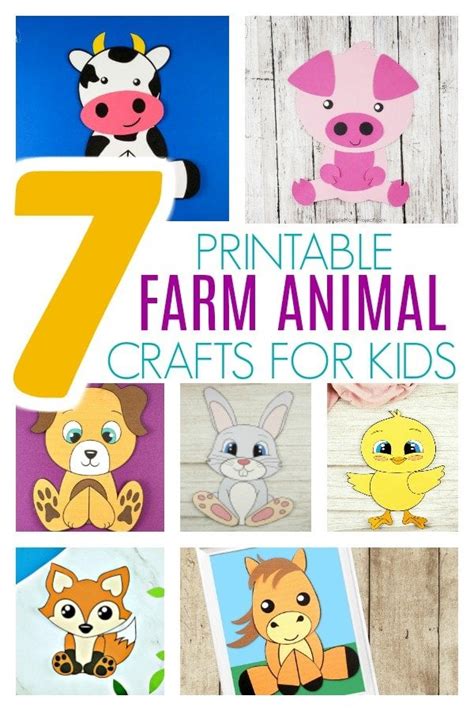 printable farm animal crafts  kids simple mom project