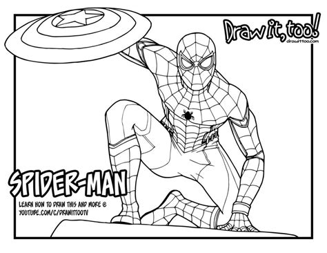 spiderman homecoming drawing  getdrawings