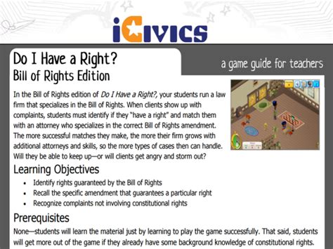 Your Bill Of Rights Game Guide Brainpop Educators