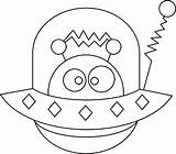 Alien Coloring Pages Cute Printable Space Aliens Sheets Coloring4free Monster Printables Print Colouring Books Color Outer Kids Drawing Getcolorings Spaceship sketch template