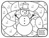 Math Winter Color Number Multiplication 3rd 2nd Subtraction Grade Christmas Snowman Activities Worksheets Teacherspayteachers Addition sketch template