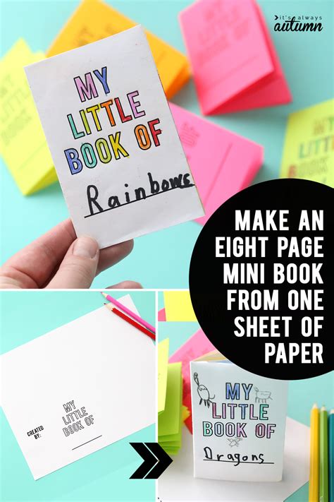 foldables    page mini book   sheet  paper