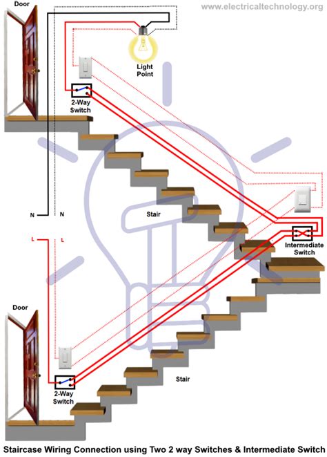 staircase wiring diagram controlling  bulb   places electrical wiring house wiring