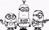 Coloring Minions Pages Cute Kids Easy Stupid Despicable Im Cool Cartoons Known Them Find Will sketch template