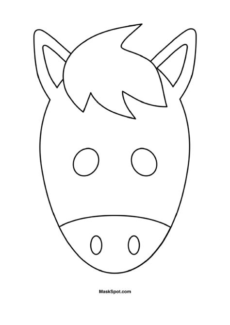 horse mask template  color printable