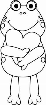 Valentines Valentine Clip Frog Clipart Heart Coloring Pages Sheets Cliparts Holding Frogs Blank Drawing Kids Preschool Box Cute Outline Owl sketch template