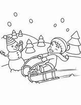 Coloring Winter Pages Sledge Kids Christmas Riding Printable Boy Little Scene Fun Color Coloringpages sketch template