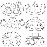 Clown Printable Circus Masks Mask Carnival Coloring Craft Crafts Bear Etsy Kids Costume Templates Clowns Preschool Ringmaster Lion Diy Monkey sketch template