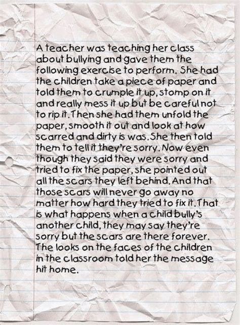 crumpled paper lesson  bullying  parent child practice
