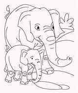 Coloring Pages Elephant Baby Their Animals Babies Drawing Mother Kids Color Getdrawings Draw sketch template