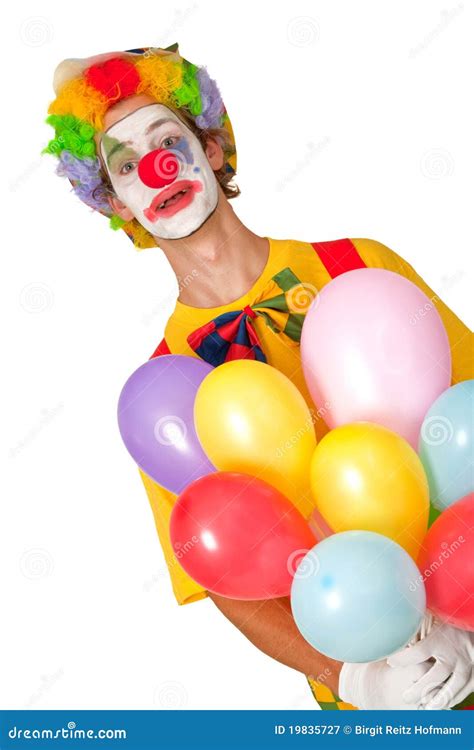 colorful clown  balloons stock image image  humor caucasian