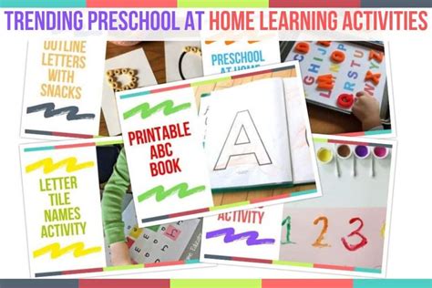 trending preschool  home learning activities