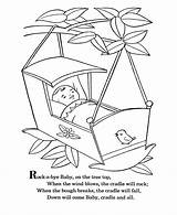 Baby Rock Nursery Rhymes Bye Mother Goose Coloring Bluebonkers Pages Sheets Go Printable Clipart Gif Print Embroidery Activities Patterns Woman sketch template