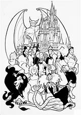 Disney Villains Pages Coloring Printable Kids Evil sketch template