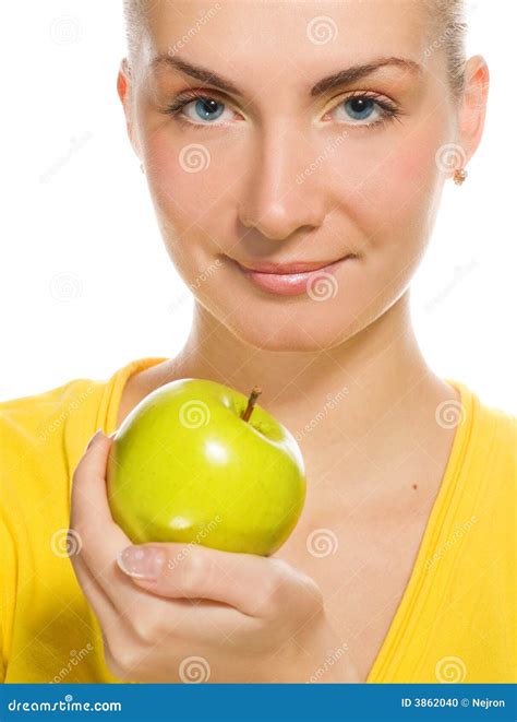 girl   apple stock photo image  healthy fruit