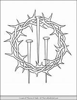 Thorns Lent Thecatholickid Espinas Christ Palms sketch template