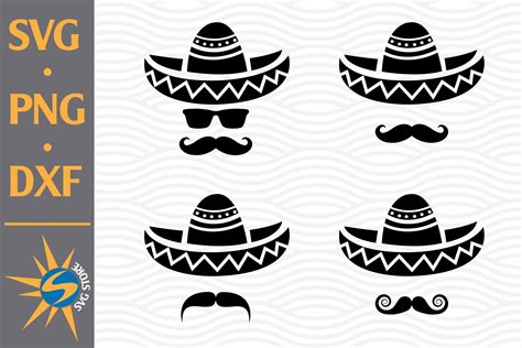 mexican sombrero hat svg png dxf digital files include  cut files design bundles