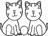 Coloring Cat Two Wecoloringpage sketch template
