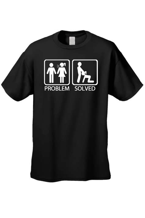 men s funny t shirt problem solved adult oral sex humor marriage s 5xl