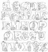 Alphabet Coloring Alphabets Colorthealphabet sketch template