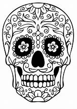 Skull Coloring Pages Mandala Sugar Skulls Printable Mandalas Getcolorings Colorin sketch template