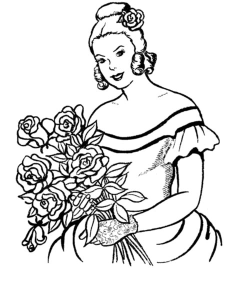 bluebonkers girl coloring pages girl  flowers  printable