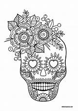 Calaveras Skull Sugar Calavera Zentangle Mortos Vetorial Muertos Pequeocio Día Mexicanas sketch template