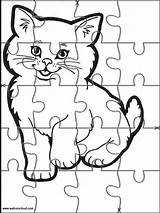Puzzles Jigsaw Rompecabezas Websincloud Gato Gatito Recortable Coloriage Papercraft Sobres Ossorio Animaux Librosgratispapercraftymas sketch template