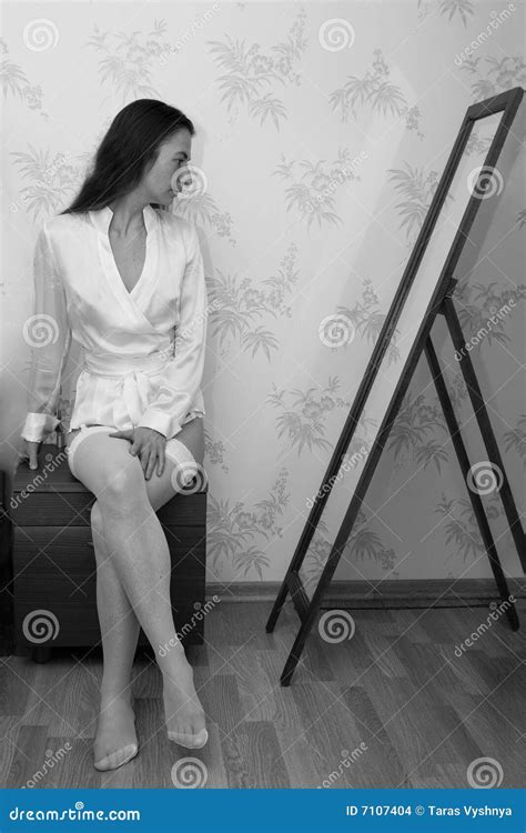 Girl Look Mirror Stock Images Image 7107404