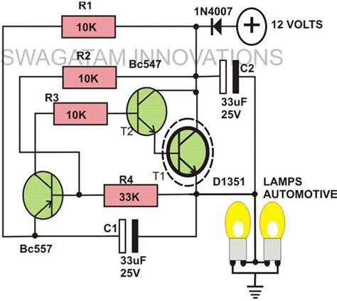 build  heavy duty  volt flasher unit detailed description  circuit schematic