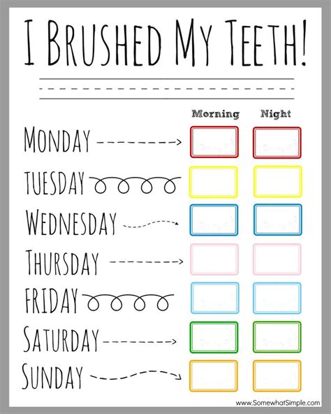 tooth brushing incentive chart  printable incentive chart dental