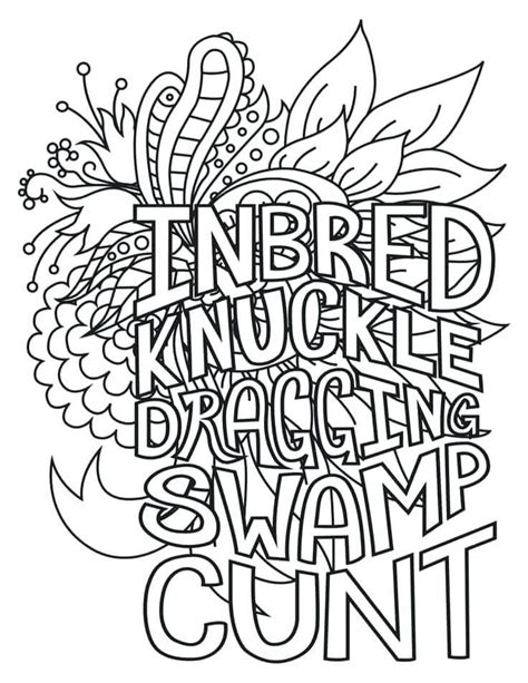 printable curse word coloring pages  adults print word