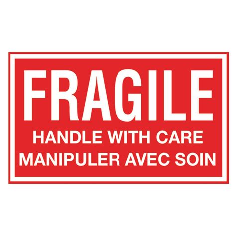 Edge Self Adhesive Fragile Handle With Care Shipping Label