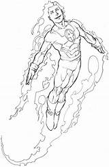 Torch Human Comics Marvel Fantastic Four sketch template
